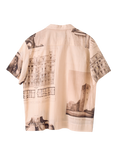 S.S.DALEY Estate Sale Cotton Regular Fit Print Shirt, Orange White