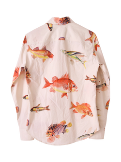 S.S.DALEY Benjamin Cotton Regular Fit Fish Print Shirt, Beige Fish - view 2, Beige Fish