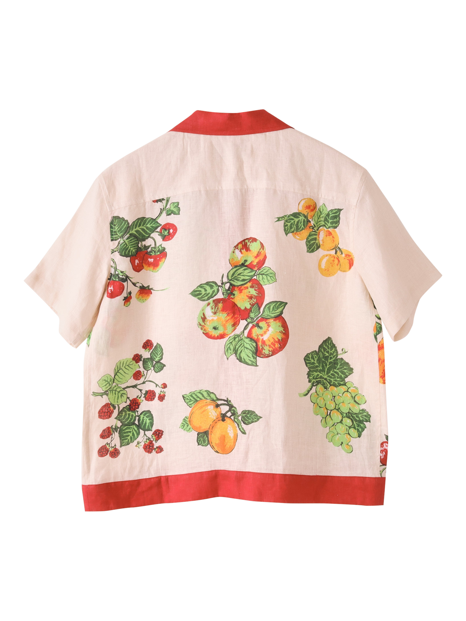 Product image 2 of 3, which shows S.S.DALEY Picnic Linen Shirt, Beige Red, S