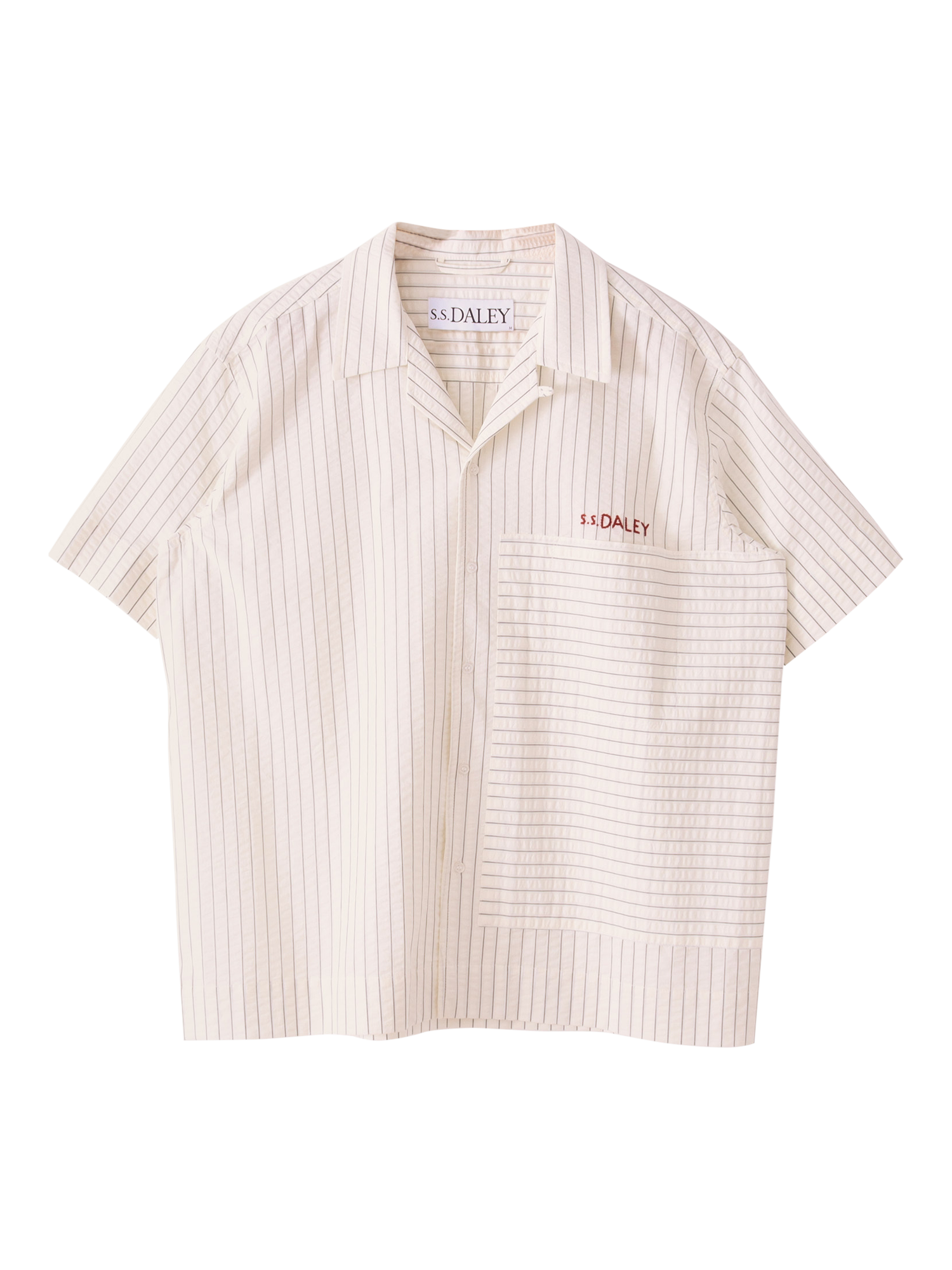 Product image 1 of 3, which shows S.S.DALEY Cotton Regular Fit Stripe Turing Shirt, White Blue Stripe, S