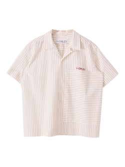 S.S.DALEY Cotton Regular Fit Stripe Turing Shirt, White Blue Stripe, White Blue Stripe