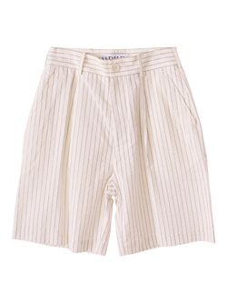 S.S.DALEY Clement Cotton Striped Tailored Shorts, White, White