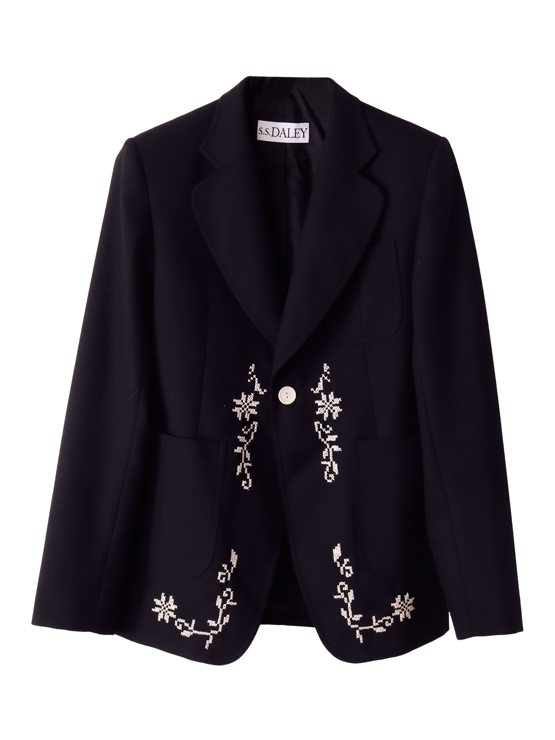 Product image 1 of 3, which shows S.S.DALEY Albert Tailored Fit Wool Suit Jacket, Black, S