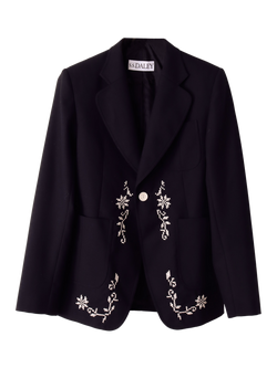 S.S.DALEY Albert Tailored Fit Wool Suit Jacket, Black, Black