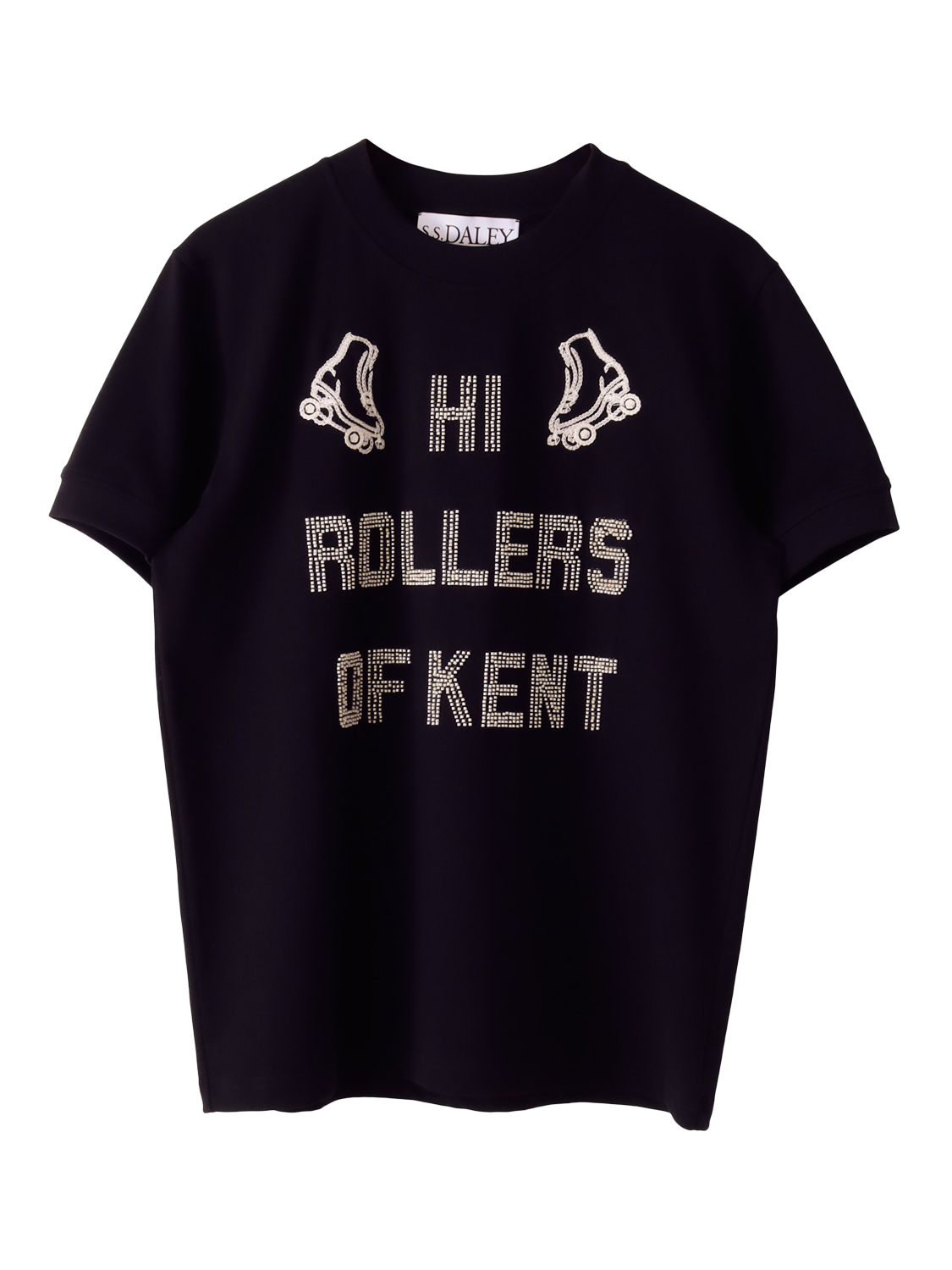 Product image 1 of 3, which shows S.S.DALEY Hi Rollers Cotton Regular Fit Short Sleeve T-Shirt, Black, S