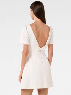 Forever New Simone Bow Back Mini Dress, Bleached Bone - view 2, Bleached Bone