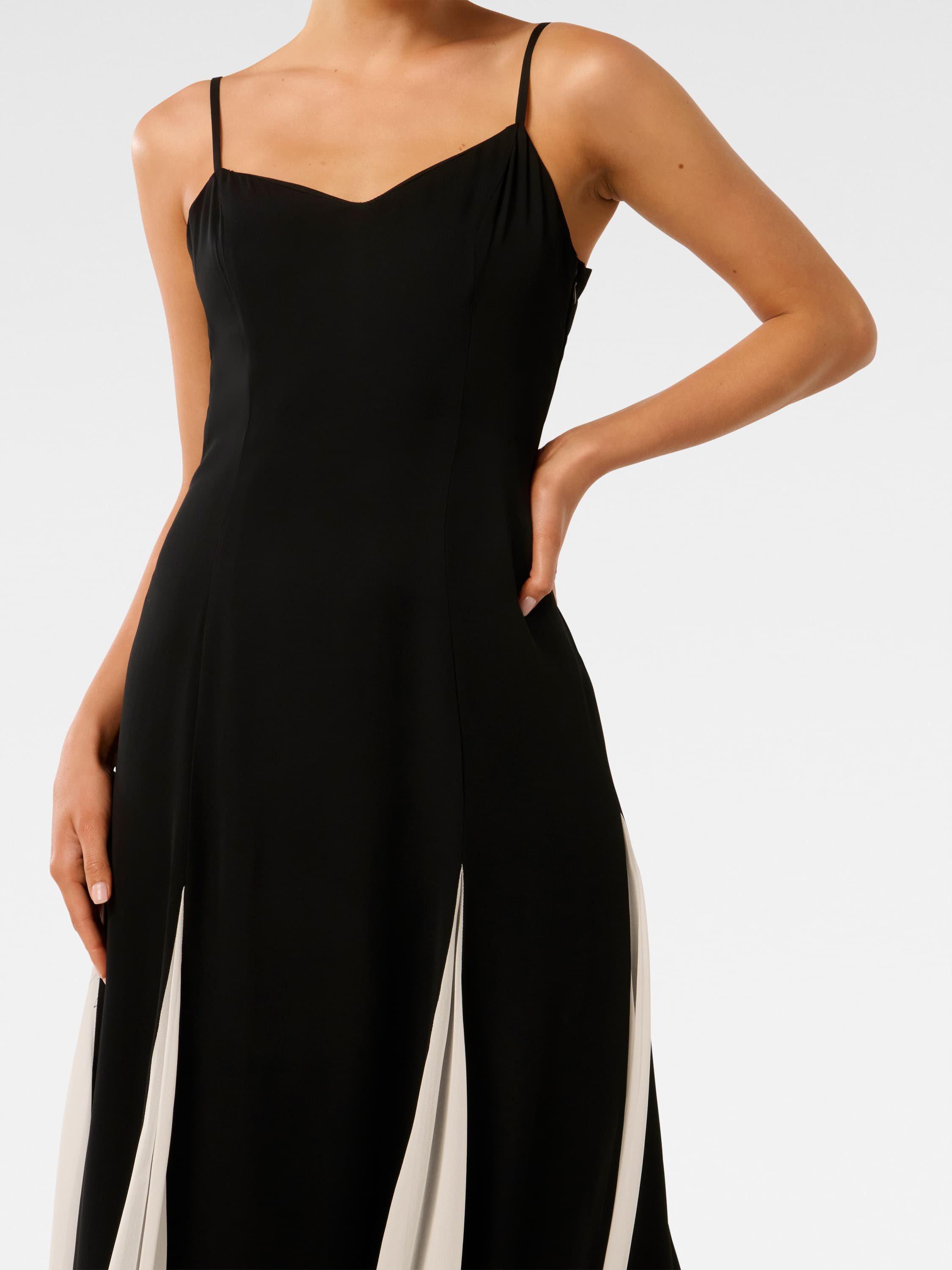 Product image 4 of 4, which shows Forever New Dahlia Godet Maxi Dress, Black/White, 4
