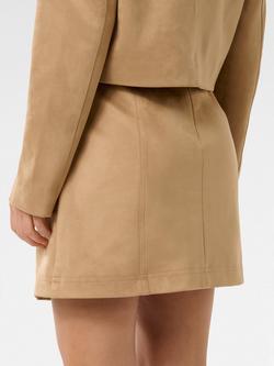 Forever New Leah Faux Suede Mini Skirt, Caramel - view 2, Caramel