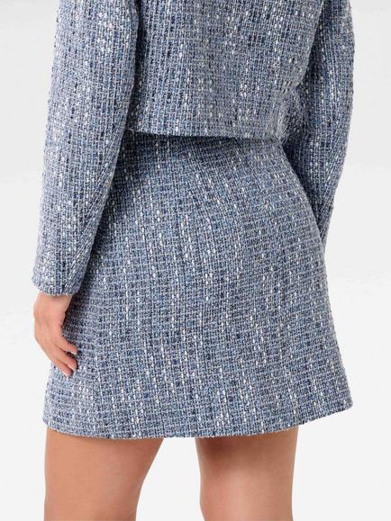 Forever New Marley Tweed Mini Skirt, Blue - view 2, Blue