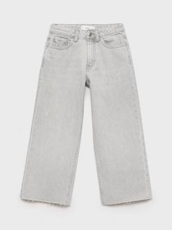 Mango Kids' Cotton Culotte Jeans, Open Grey, Open Grey