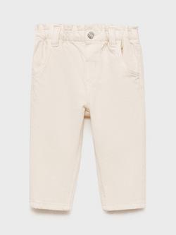 Mango Kids' Paperbag Jeans, Cream, Cream