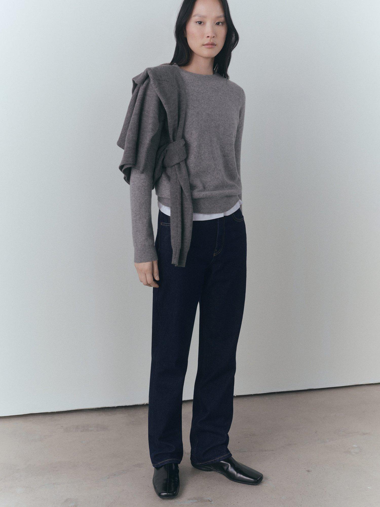 Product image 2 of 9, which shows Mango Matilda Straight Jeans, Navy, 6