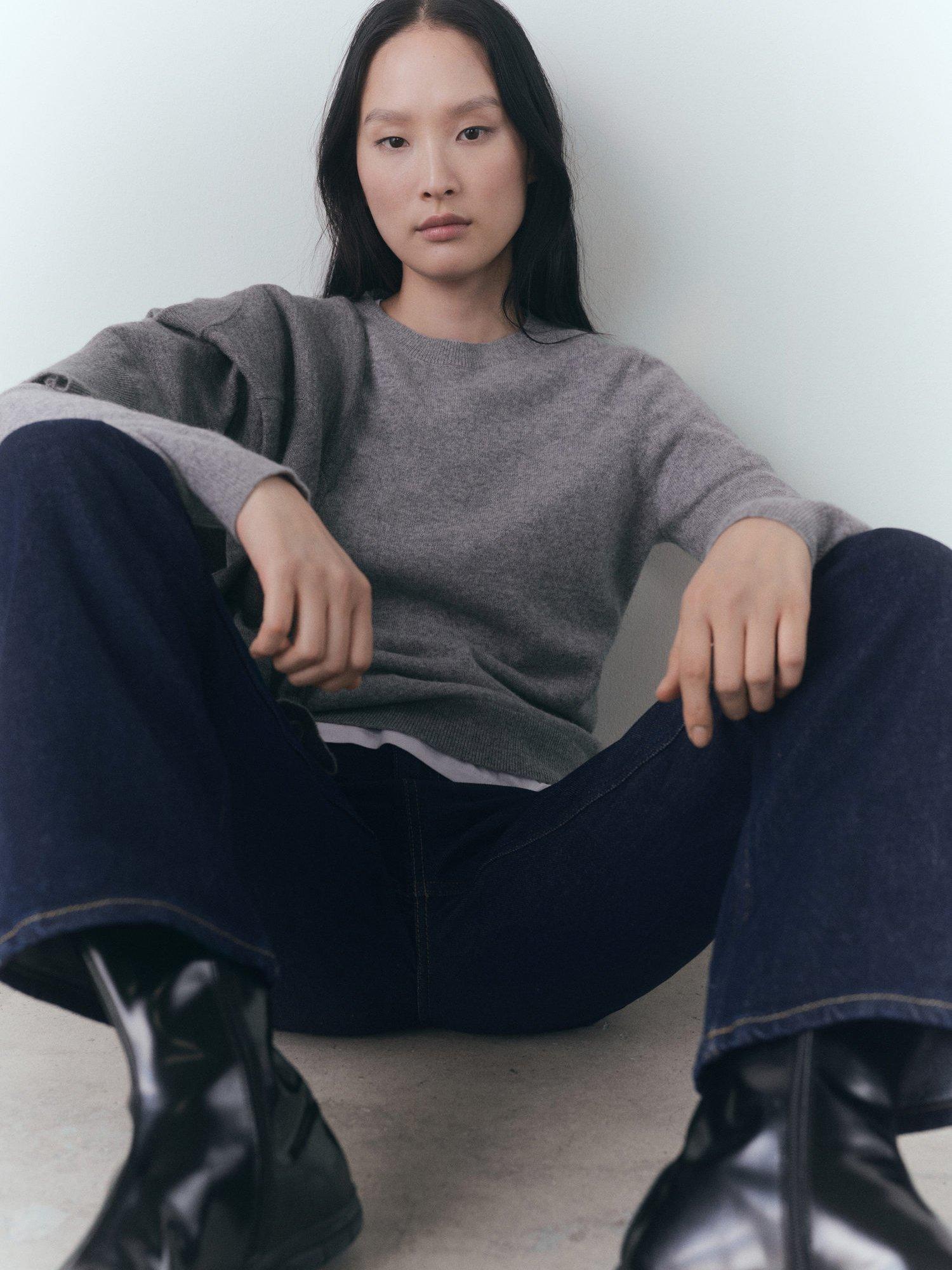 Product image 7 of 9, which shows Mango Matilda Straight Jeans, Navy, 6