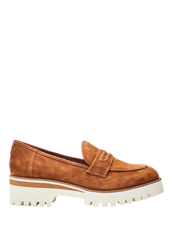 Moda in Pelle Ebonee Suede Loafers, Navy, Tan