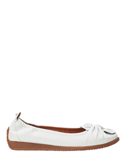 Moda in Pelle Echium Leather Ballerina Pumps, White