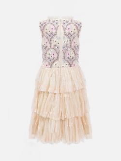 Maya Deluxe Kids' Floral Tiered Dress, Ecru - view 2, Ecru