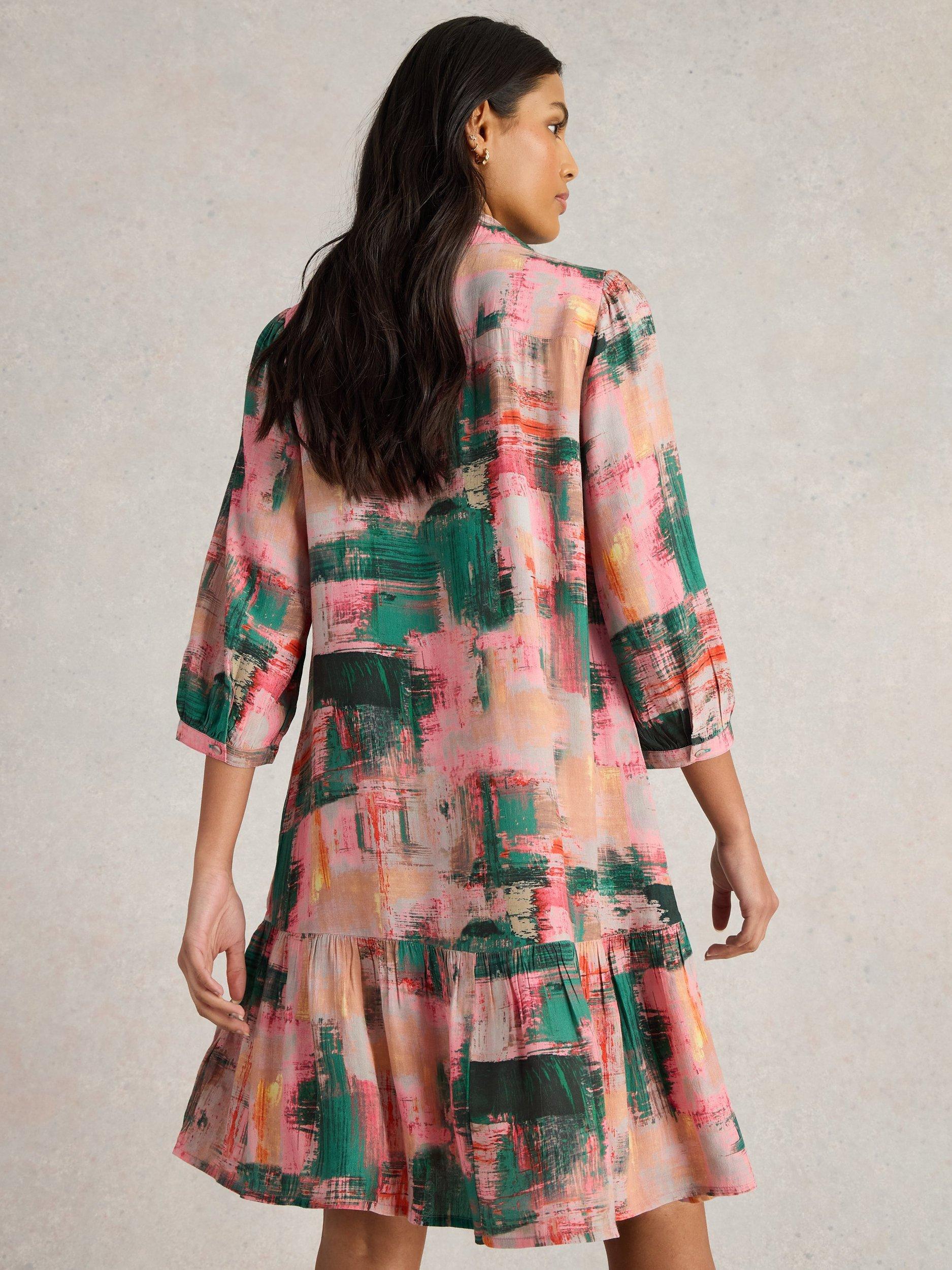 Product image 2 of 6, which shows White Stuff Harpreet Tiered Midi Dress , Pink, 6