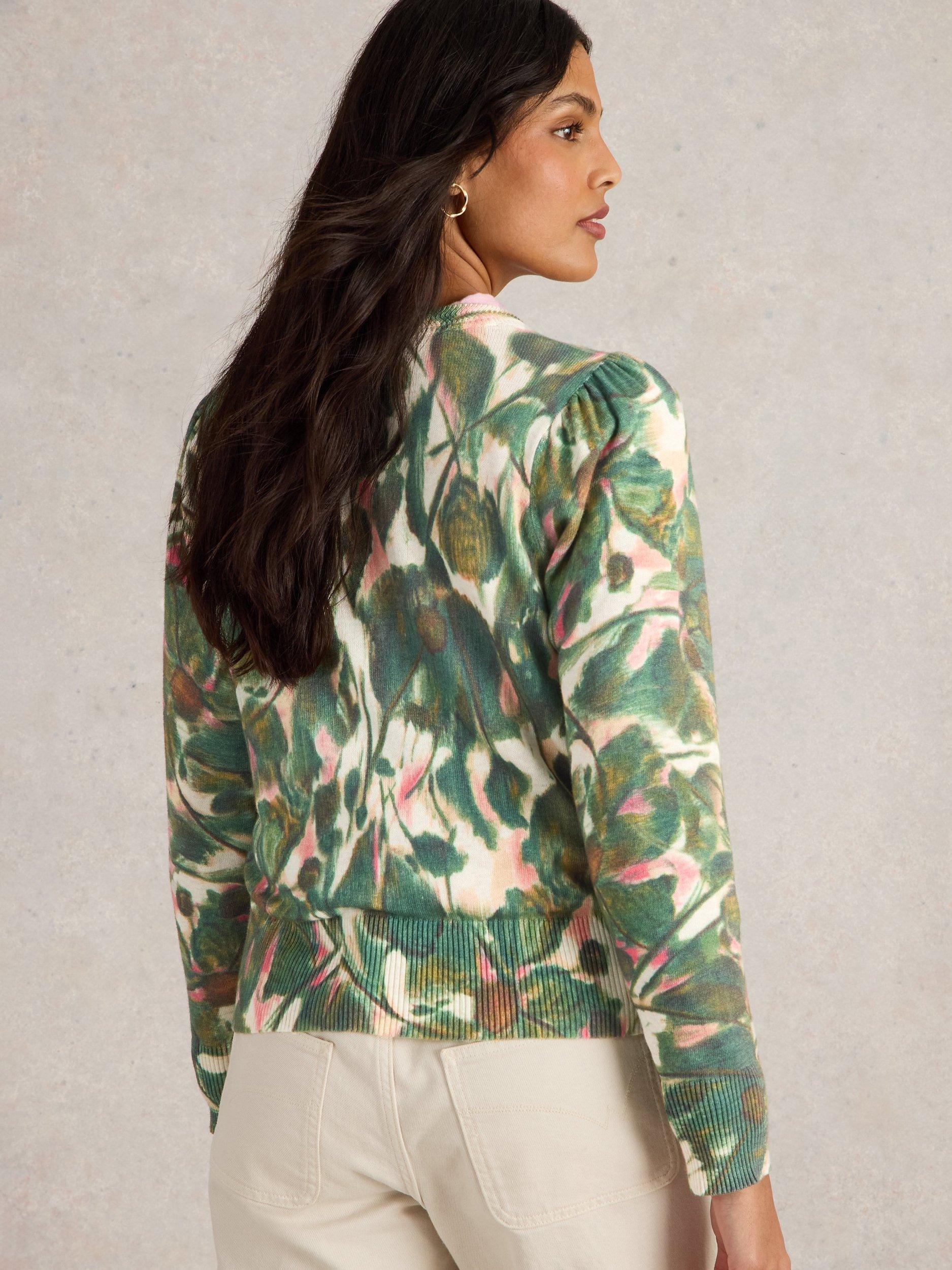 Product image 2 of 6, which shows White Stuff Rosie Pure Organic Cotton Jumper, Green Pr, 10