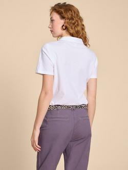 White Stuff Annie Embroidered Jersey Shirt, Brilliant White - view 2, Brilliant White