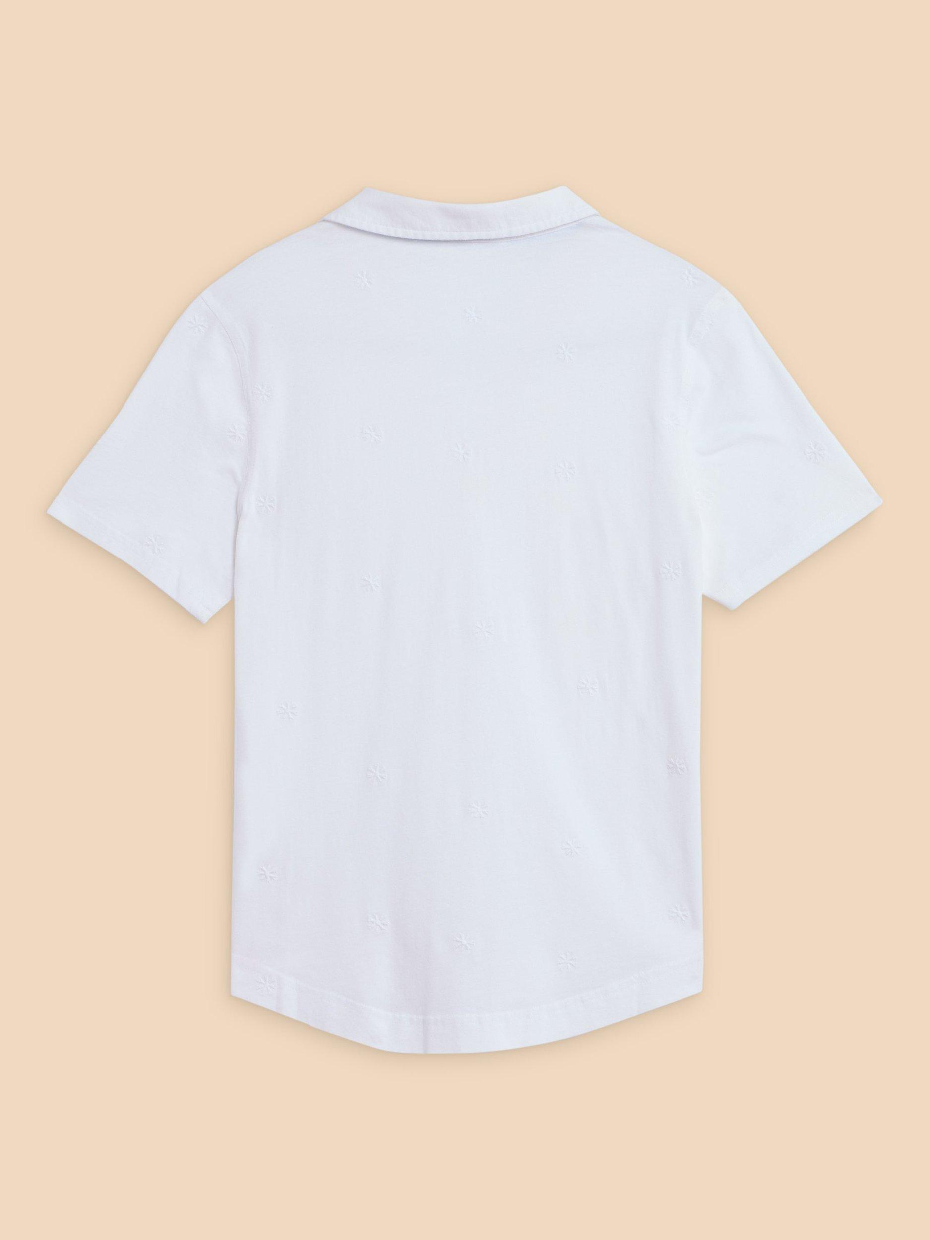 Product image 7 of 7, which shows White Stuff Annie Embroidered Jersey Shirt, Brilliant White, 6