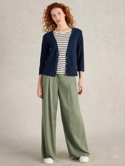 White Stuff Naria Organic Cotton Rich Cardigan, Dark Navy