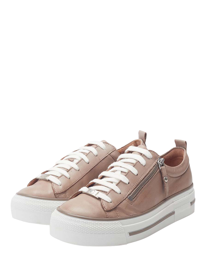Product image 2 of 4, which shows Moda in Pelle Filician Low Top Leather Trainers, Taupe, 3