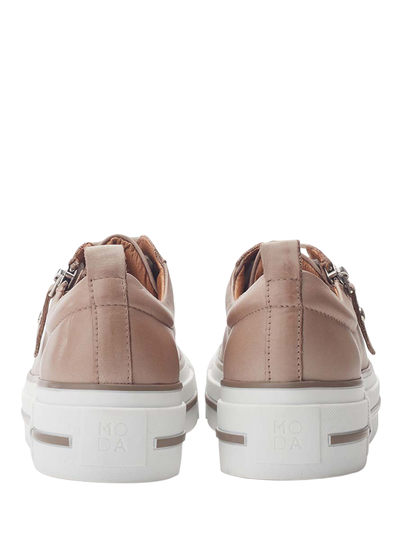 Product image 3 of 4, which shows Moda in Pelle Filician Low Top Leather Trainers, Taupe, 3