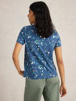 White Stuff Nadia Heart T-Shirt, Blue/Multi - view 2, Blue/Multi