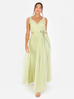 Anaya With Love Ruffle Wrap Bodice Maxi Dress, Spring Green