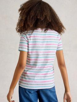 White Stuff Abbie Stripe T-Shirt, White/Multi - view 2, White/Multi