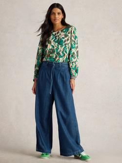 White Stuff Angie Floral Top, Green, Green