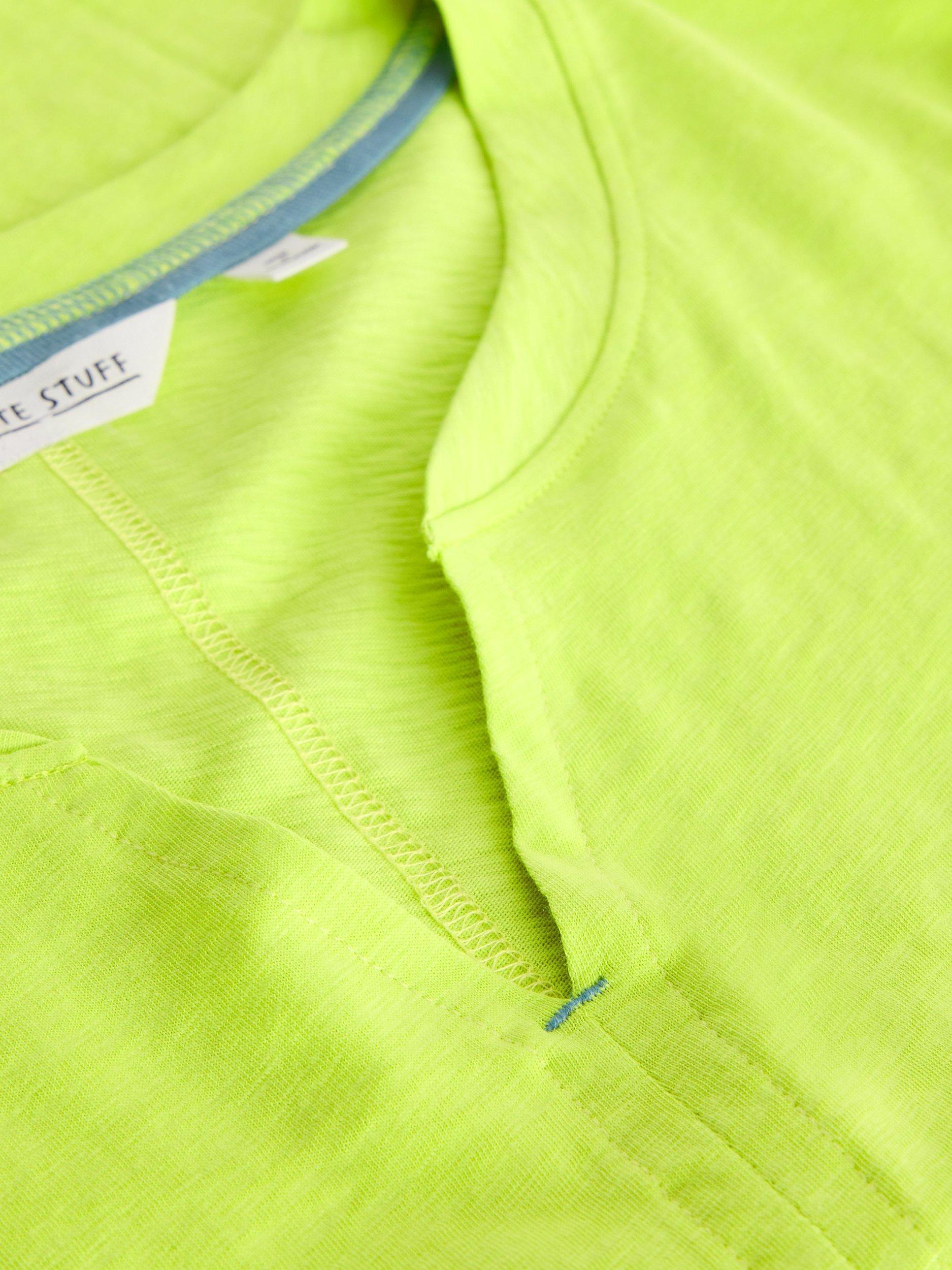 Product image 6 of 6, which shows White Stuff Nelly Notch Neck T-Shirt, Bright Yellow, 6