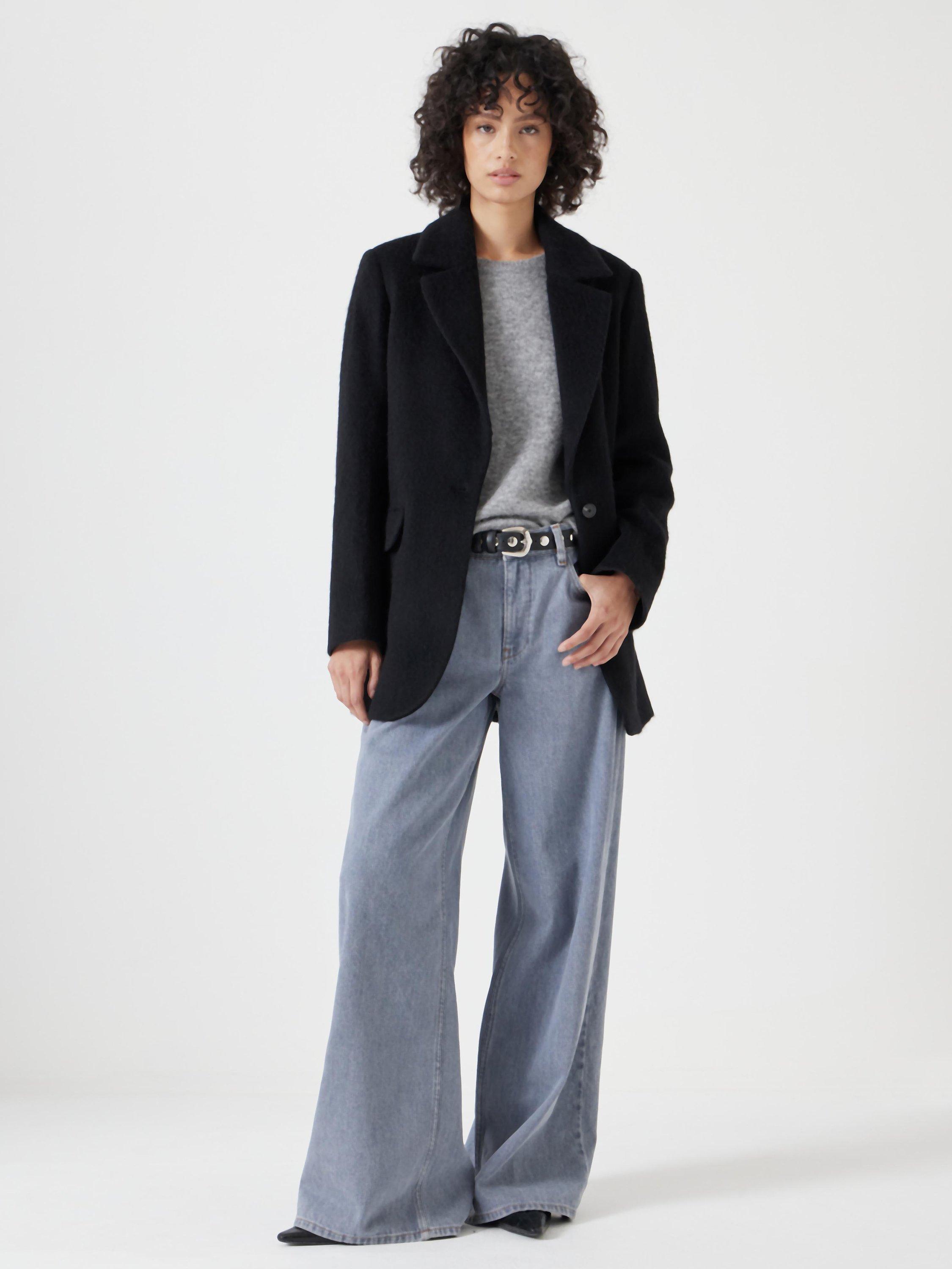 Product image 2 of 5, which shows HUSH Jayde Italian Wool Blazer, Black, 6