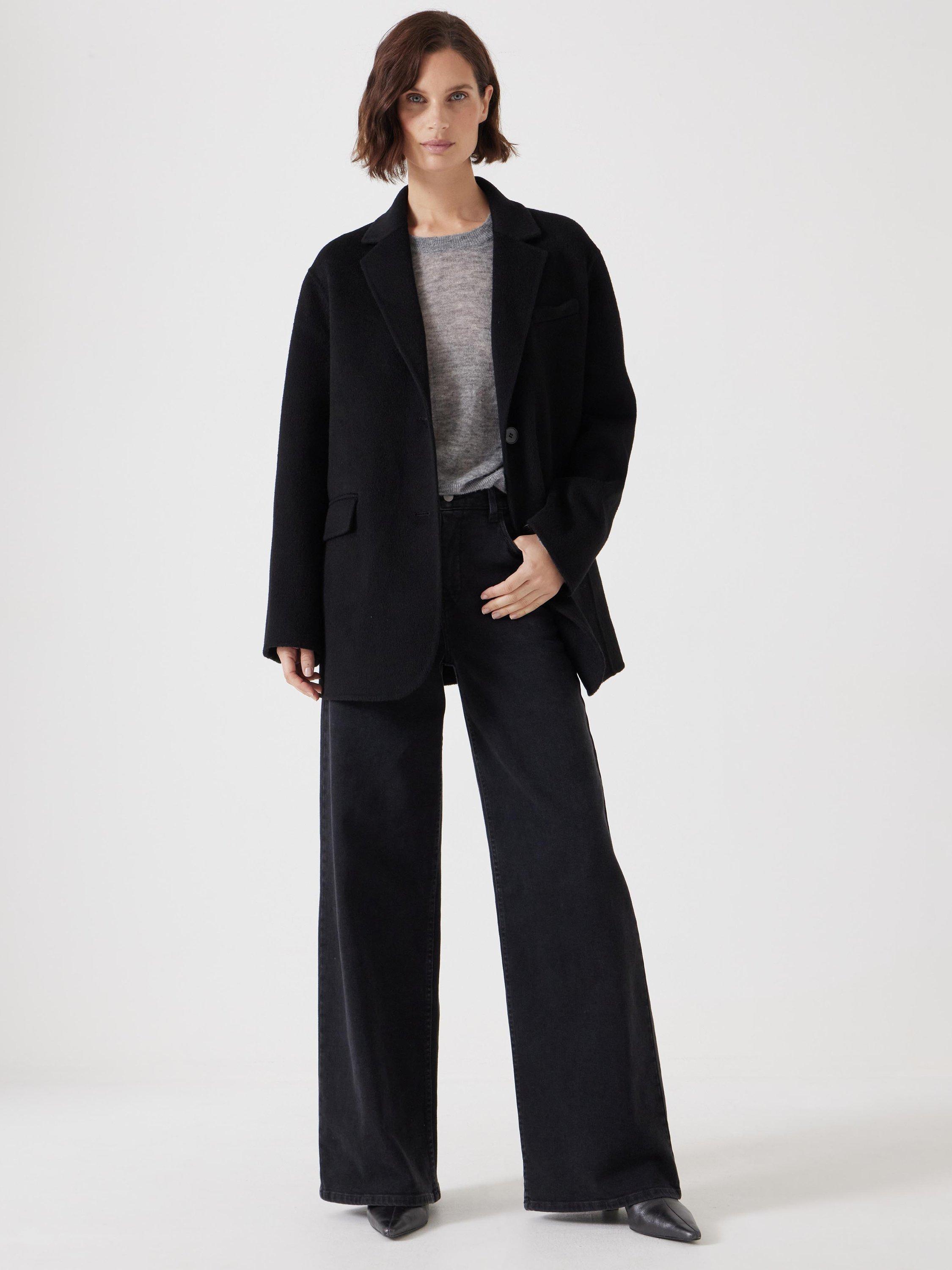 Product image 1 of 5, which shows HUSH Double Face Pure Wool Blazer, Black, XXS-XS