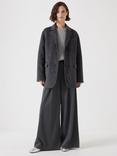 HUSH Pure Wool Double Face Coat, Charcoal Grey
