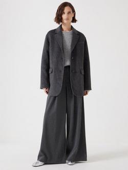 HUSH Pure Wool Double Face Coat - view 2, Charcoal Grey