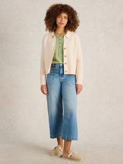 White Stuff Chaterly Chunky Cotton Cardigan, Natural White