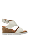 Moda in Pelle Mapel Leather Wedge Heel Sandals, White