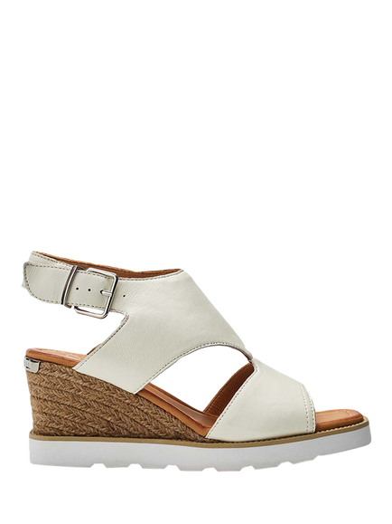 Moda in Pelle Mapel Leather Wedge Heel Sandals, White, White