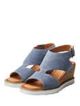 Moda in Pelle Mapel Suede Wedge Heel Sandals, Light Blue