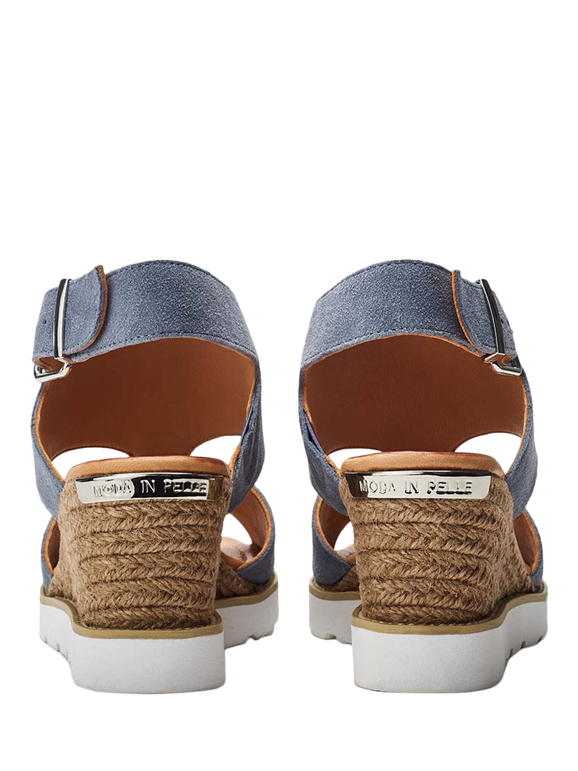 Product image 3 of 4, which shows Moda in Pelle Mapel Suede Wedge Heel Sandals, Light Blue, 7