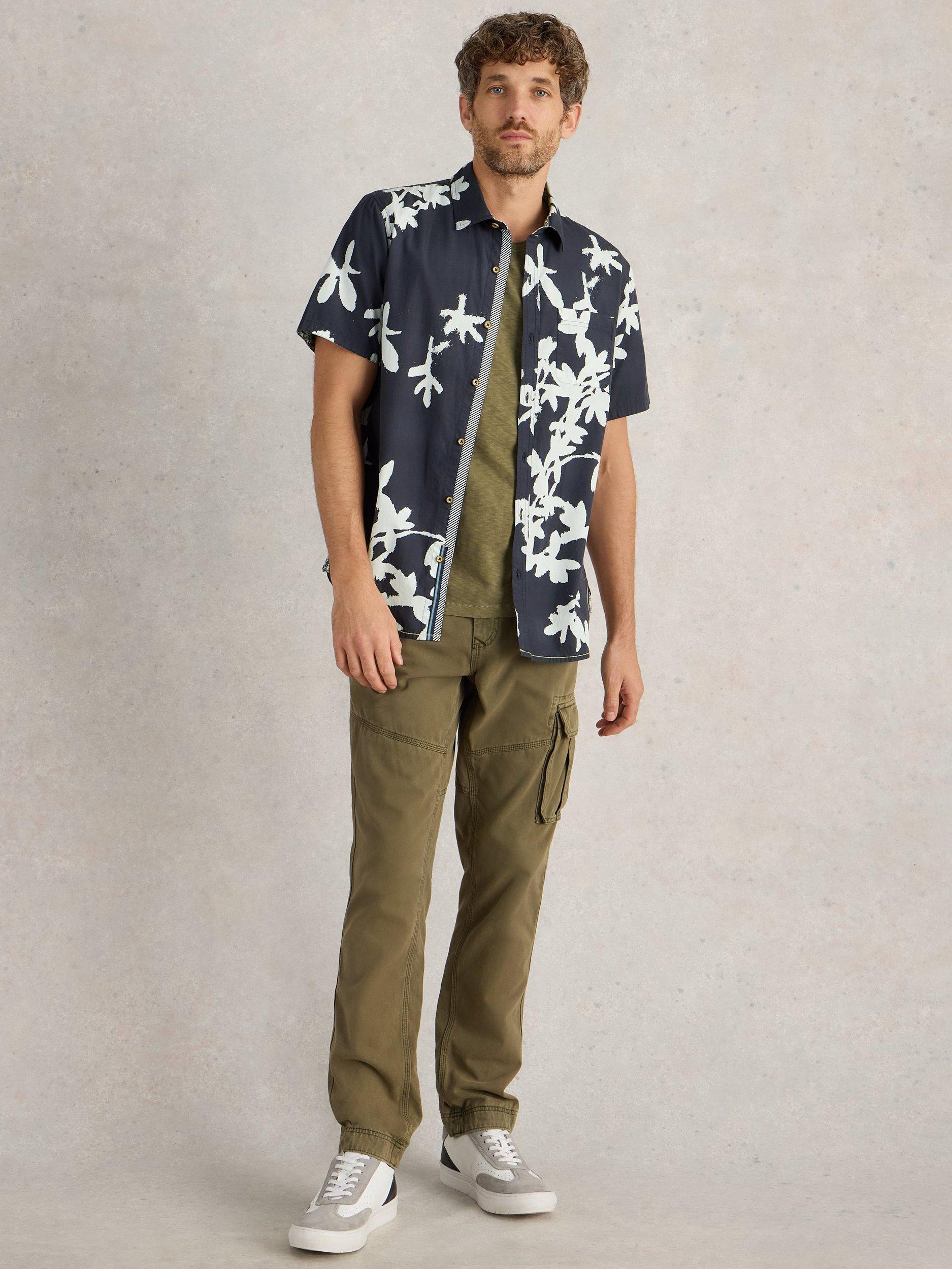 Product image 1 of 6, which shows White Stuff Cotton Regular Fit Floral Shirt, Navy, M