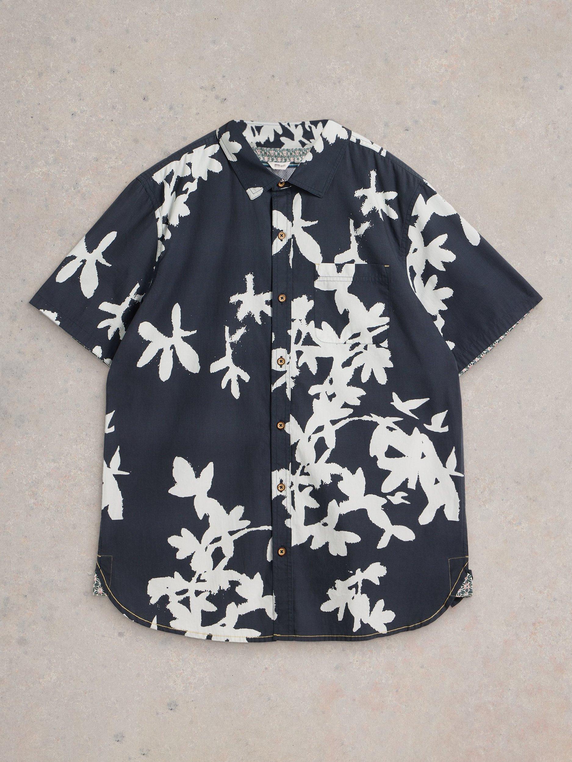 Product image 5 of 6, which shows White Stuff Cotton Regular Fit Floral Shirt, Navy, M