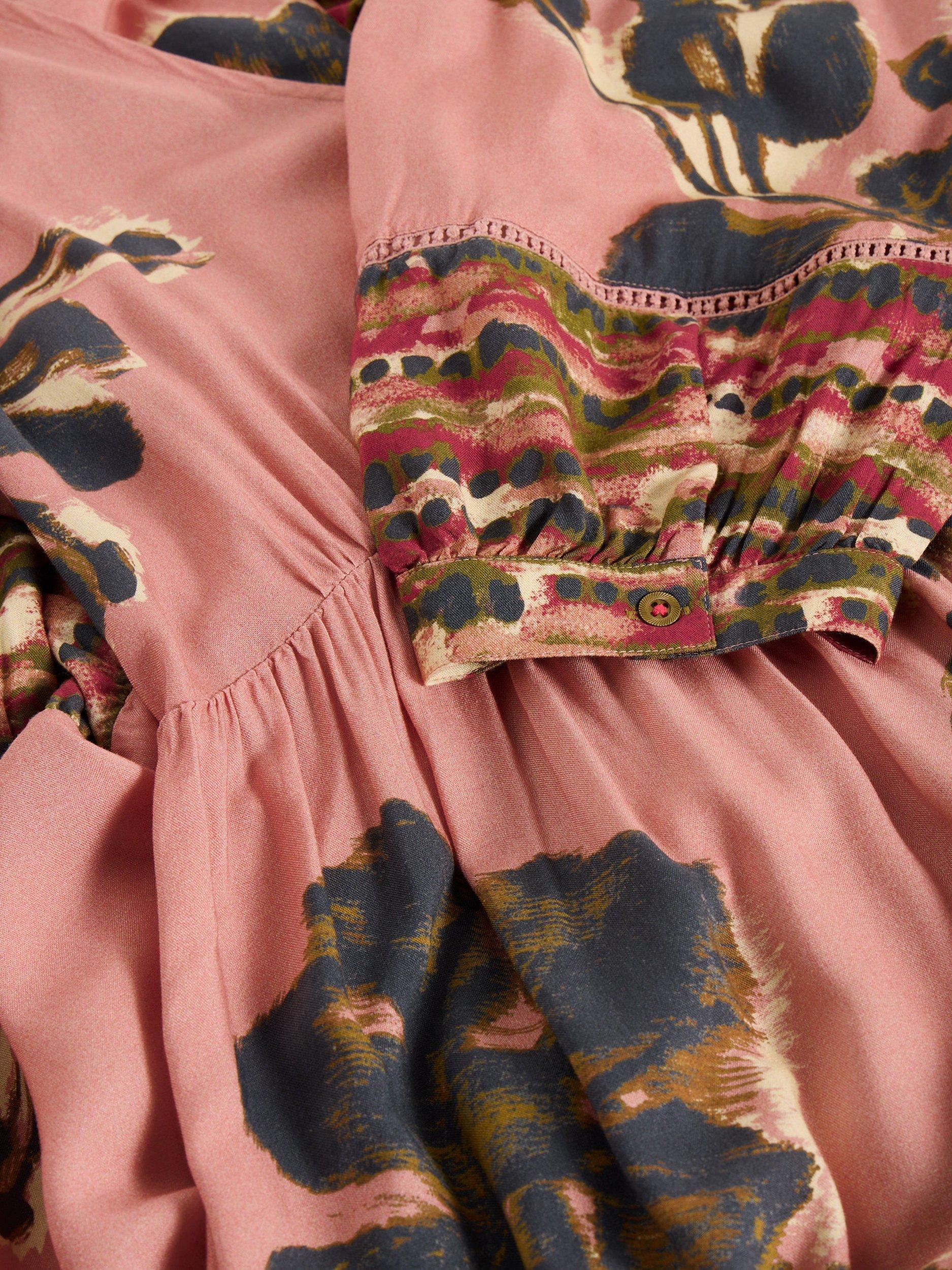 Product image 6 of 6, which shows White Stuff Lucy Flowers Midi Dress, Pink/Multi, 10