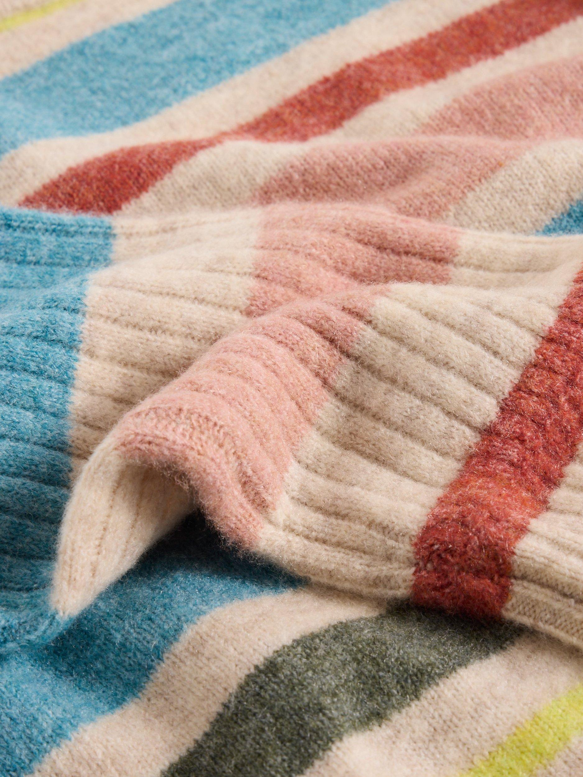 Product image 6 of 6, which shows White Stuff Sophia Stripe Souffle Jumper, Natural/Multi, 10