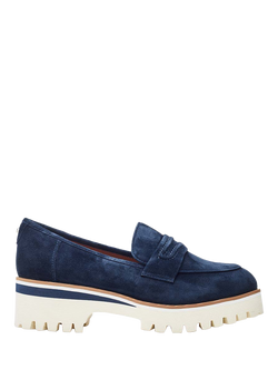 Moda in Pelle Ebonee Suede Loafers, Navy, Navy