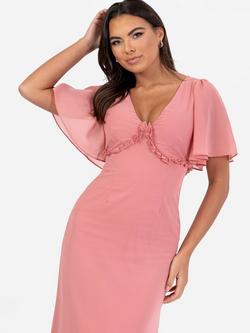 Anaya With Love Ruffle Trim Maxi Dress - view 2, Dusty Rose