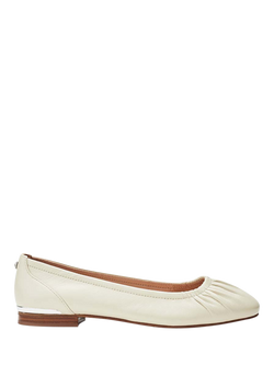 Moda in Pelle Freesia Leather Ballerina Pumps, White