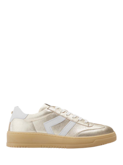 Moda in Pelle Bramble Leather Lace Up Trainers, Champagne, Champagne