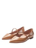 Moda in Pelle Flower Patent Leather Mary Jane Ballerina Pumps